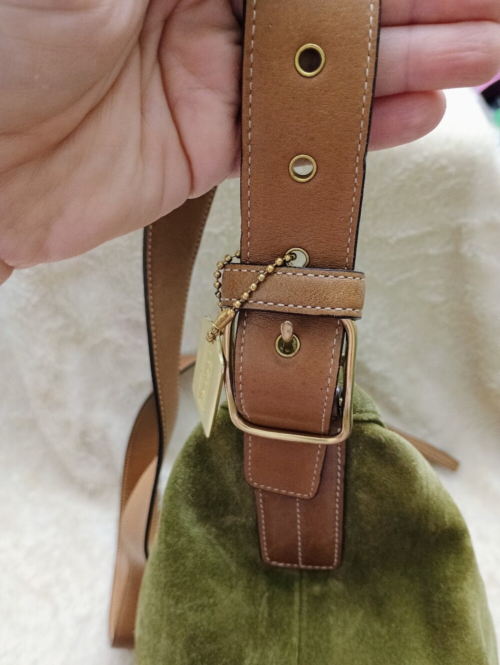Vintage Coach Large Suede Ergo Hobo Shoulder BagStyle No. 9324 - Picture 8 of 13